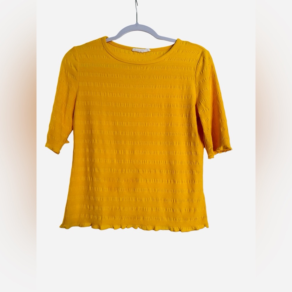 Elodie | Poppy Ribbed Knit Yellow Top | Size M